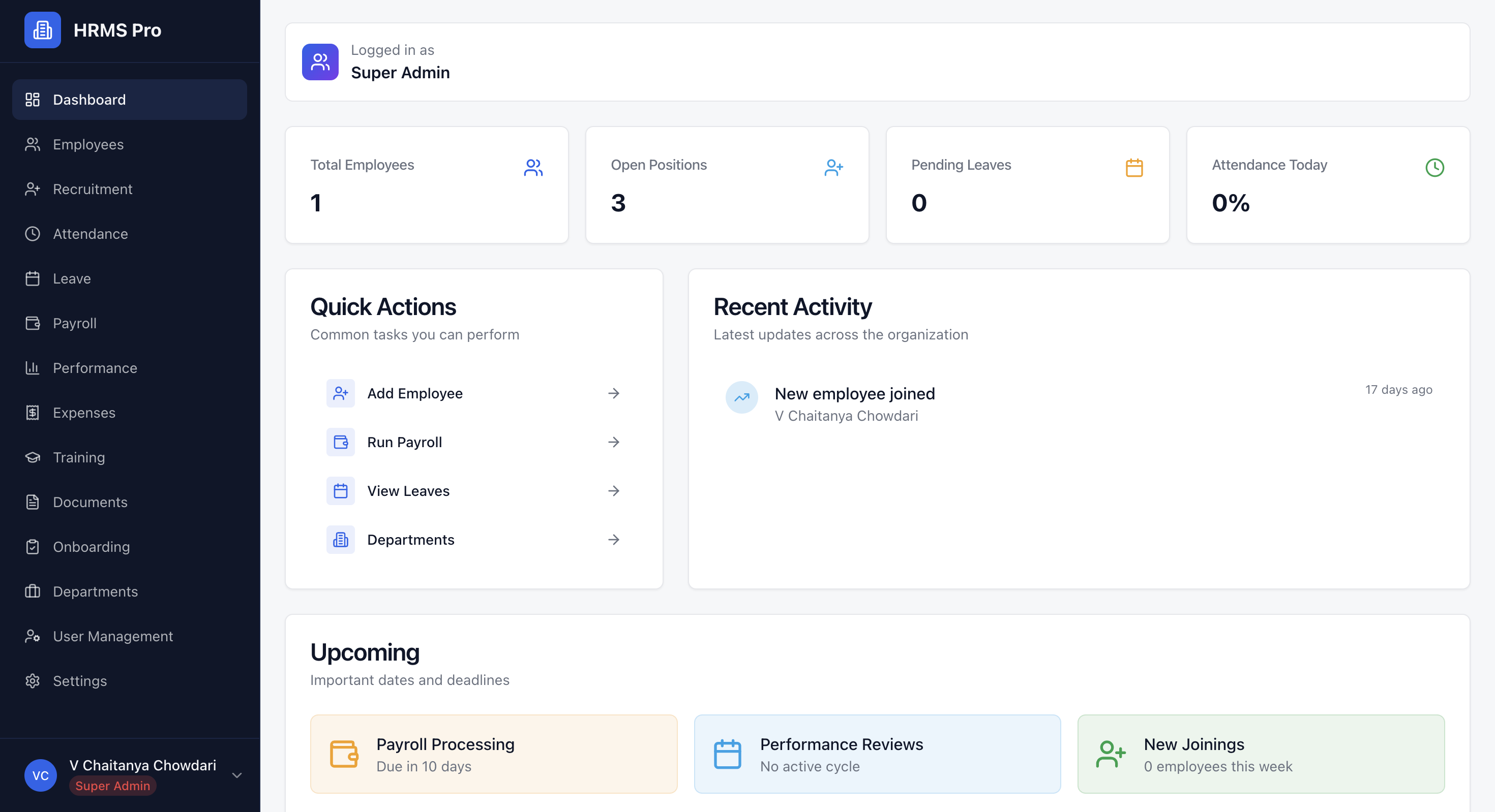 HR Management System — Apple-Inspired Platform
